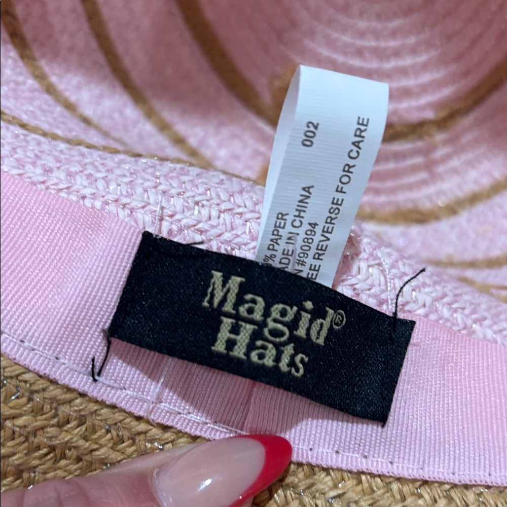 NWOT Magid Hats Brown Hat with Pink Lining and Orange Trim - Picture 3 of 4